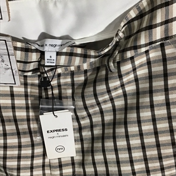 NWT EXPRESS Negin Mirsalehi mixed plaid trousers - Picture 9 of 16